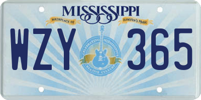 MS license plate WZY365