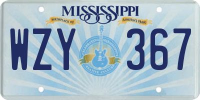 MS license plate WZY367