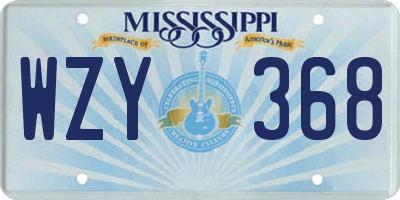 MS license plate WZY368