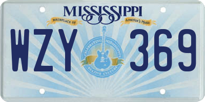 MS license plate WZY369