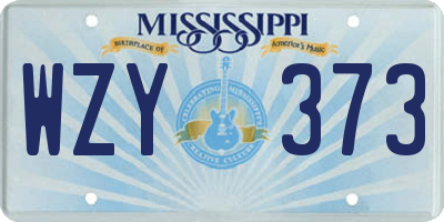 MS license plate WZY373