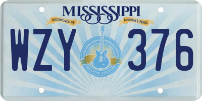 MS license plate WZY376