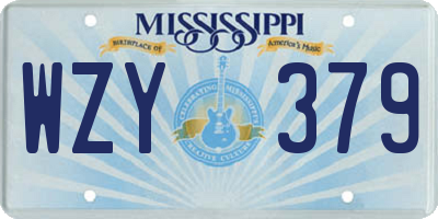 MS license plate WZY379
