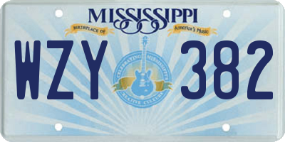 MS license plate WZY382