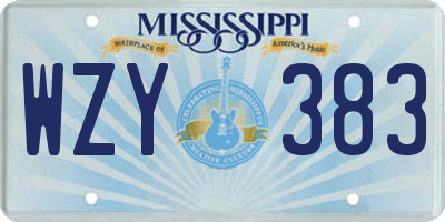 MS license plate WZY383