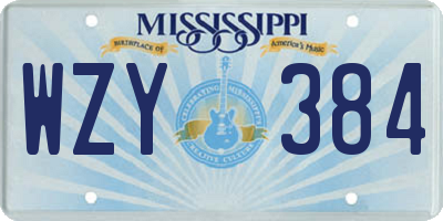 MS license plate WZY384
