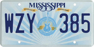MS license plate WZY385