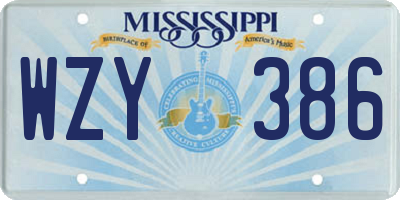 MS license plate WZY386