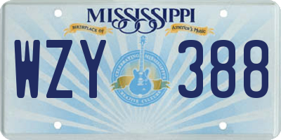 MS license plate WZY388