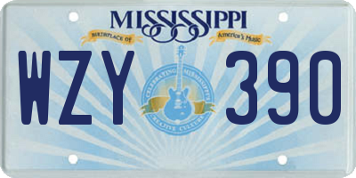 MS license plate WZY390