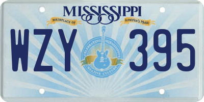 MS license plate WZY395