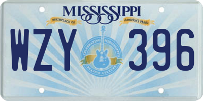 MS license plate WZY396