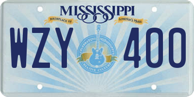 MS license plate WZY400