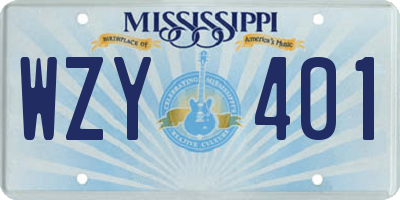 MS license plate WZY401