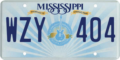 MS license plate WZY404