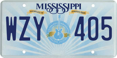 MS license plate WZY405