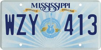 MS license plate WZY413