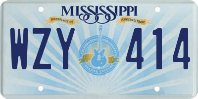 MS license plate WZY414