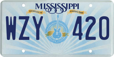 MS license plate WZY420