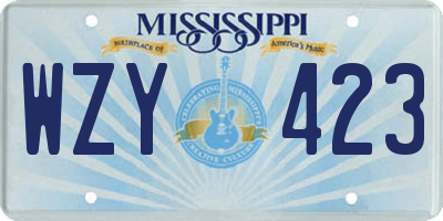 MS license plate WZY423