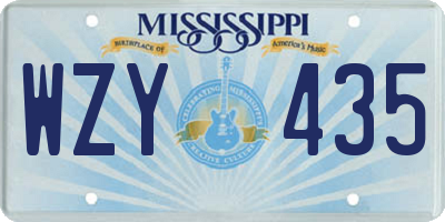 MS license plate WZY435