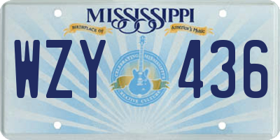 MS license plate WZY436