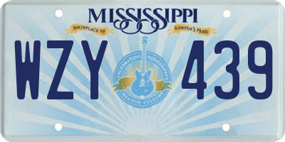 MS license plate WZY439