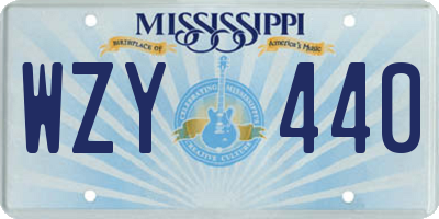 MS license plate WZY440