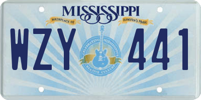 MS license plate WZY441
