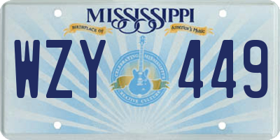 MS license plate WZY449