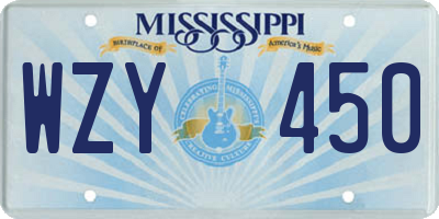 MS license plate WZY450