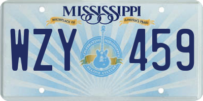 MS license plate WZY459