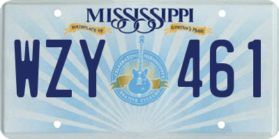 MS license plate WZY461
