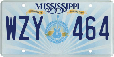 MS license plate WZY464