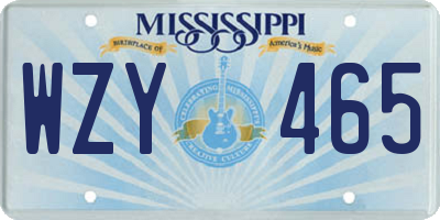 MS license plate WZY465
