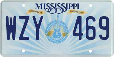 MS license plate WZY469