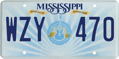 MS license plate WZY470