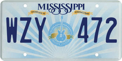MS license plate WZY472
