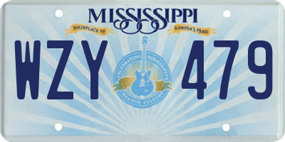 MS license plate WZY479