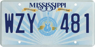 MS license plate WZY481