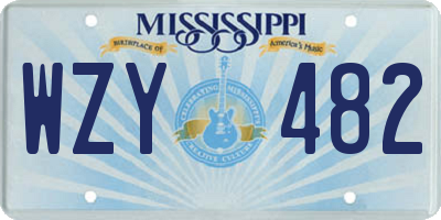 MS license plate WZY482