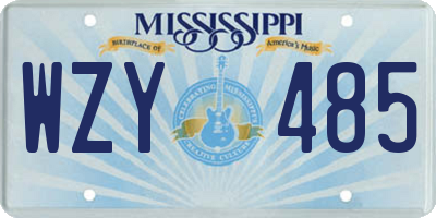 MS license plate WZY485