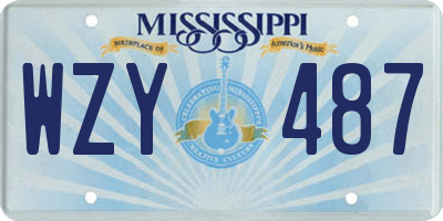 MS license plate WZY487