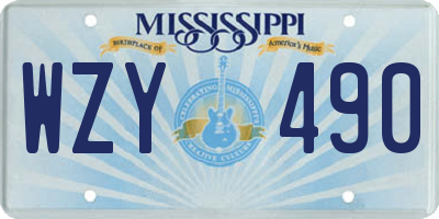 MS license plate WZY490
