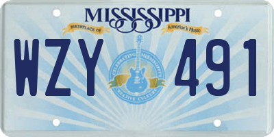 MS license plate WZY491