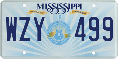 MS license plate WZY499