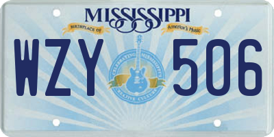 MS license plate WZY506