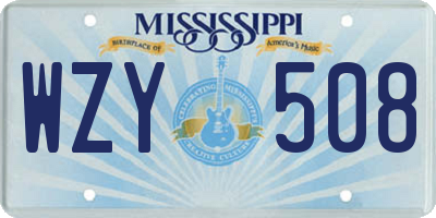 MS license plate WZY508