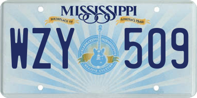 MS license plate WZY509