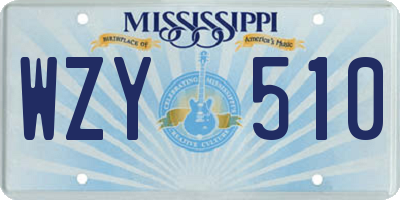 MS license plate WZY510